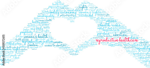 Reproductive Healthcare Word Cloud on a white background.  © arloo