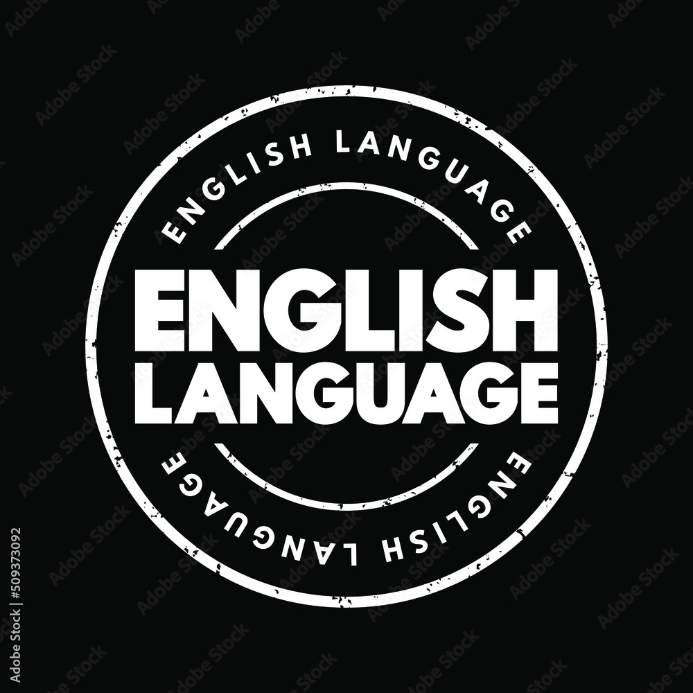 English Language text stamp, concept background