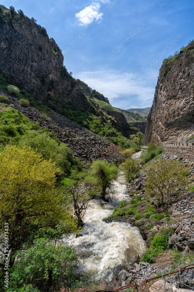 Picturesque Stone Symphony rocks near Garni, Armenia