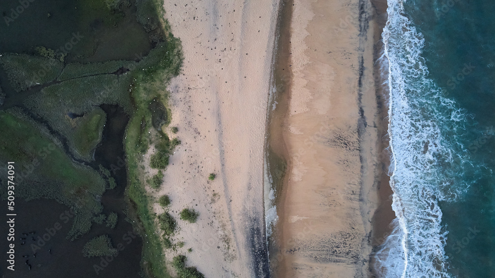 Aerial view of Arugam bay beach in Sri Lanka. High quality photo Aerial view of Arugam bay beach in Sri Lanka. High quality photo