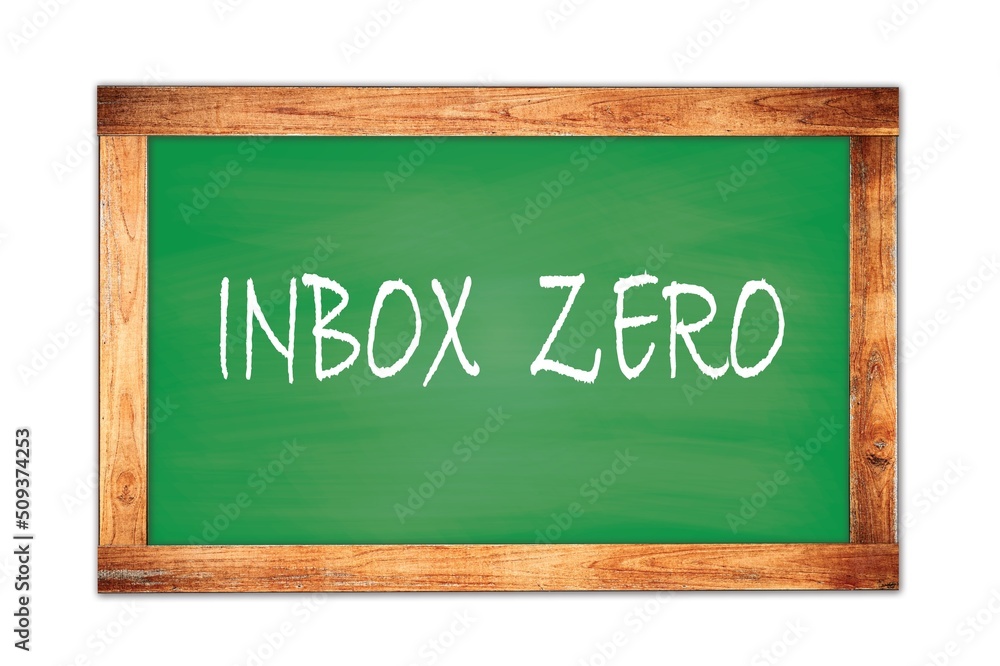 INBOX ZERO text written on green school board. INBOX ZERO text written on green school board.