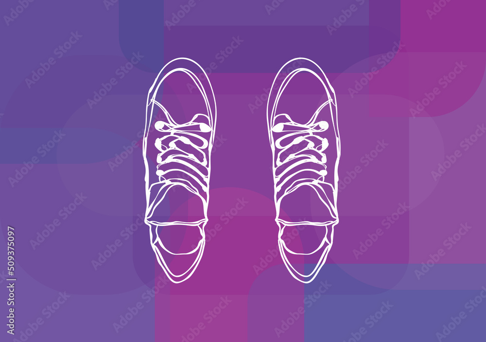 Sneakers. Vector hand drawn illustration. Sketch style.