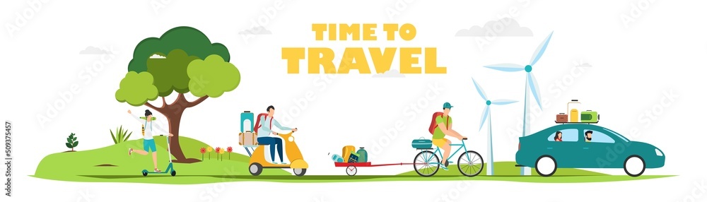 Travel. Summer rest. Family travel. Vacation with friends. Vector illustration. Travel. Summer rest. Family travel. Vacation with friends. Vector illustration.