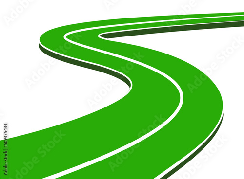 route verte sinueuse virage vecteur