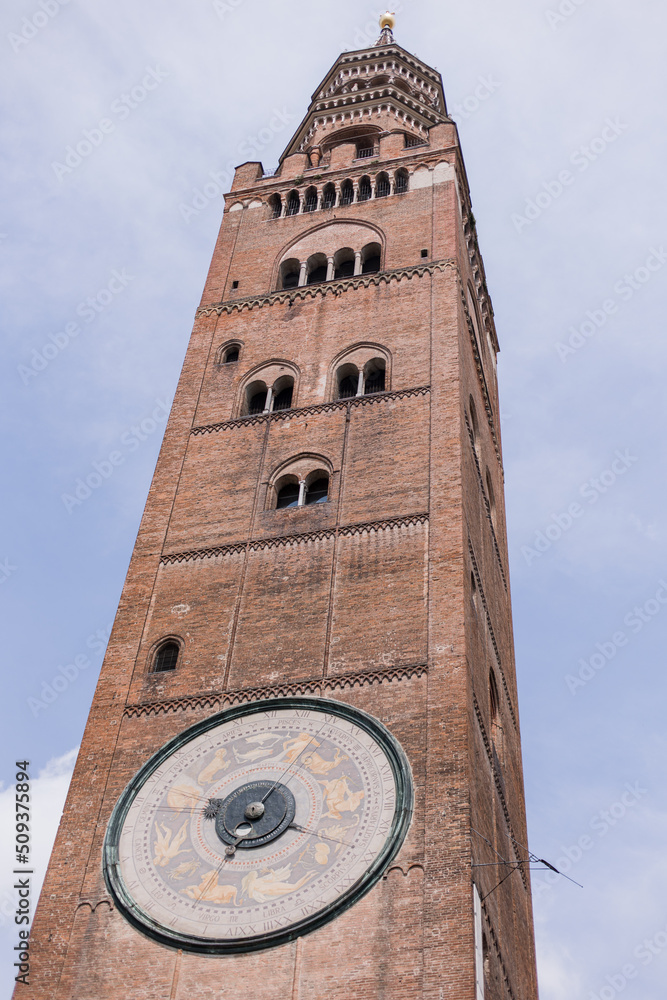 high clock tower, beautiful architecture of the italian city