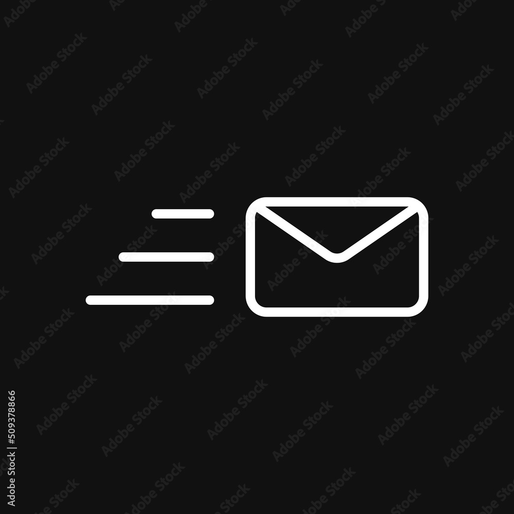 Send mail icon on grey background Send mail icon on grey background