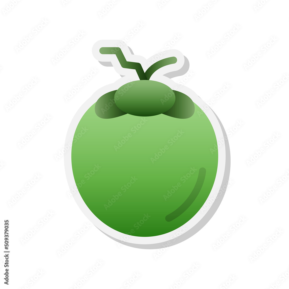 Coconut sticker icon, Vector, Illustration. Coconut sticker icon, Vector, Illustration.