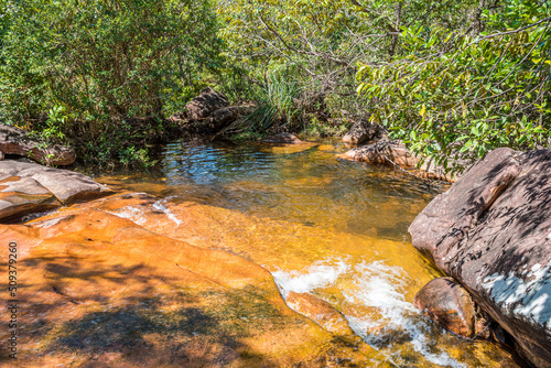 River source near the Mosquito waterfall in Chapada Diamantina