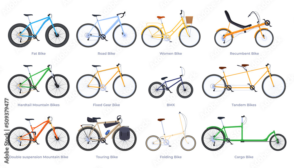 Different styles of sales bicycles