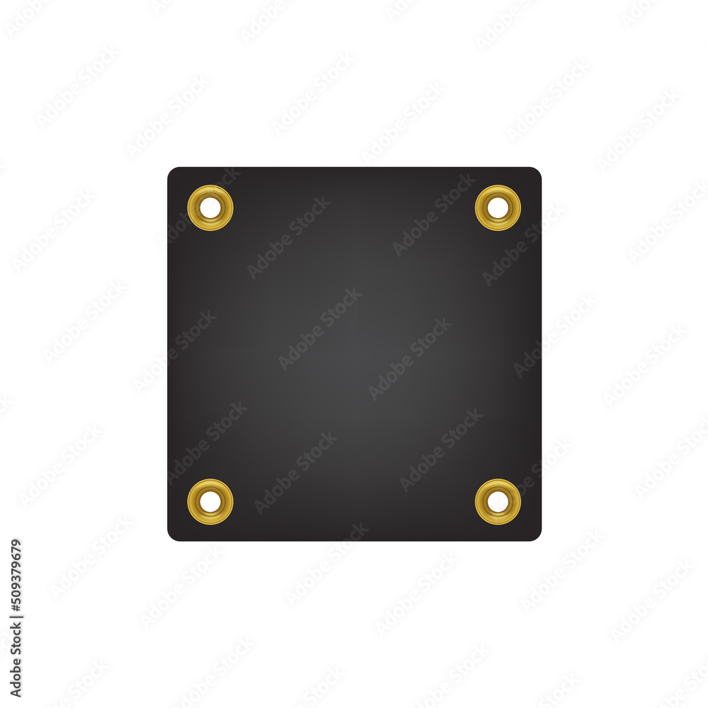 Fototapeta premium Square tag price or label with eyelets realistic vector illustration isolated.