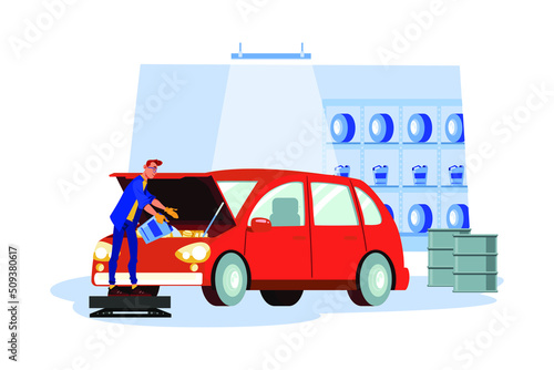 Cyber Security Illustration concept. Flat illustration isolated on white background