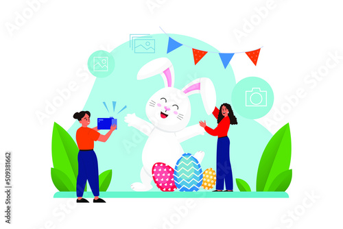 Easter Illustration concept. Flat illustration isolated on white background