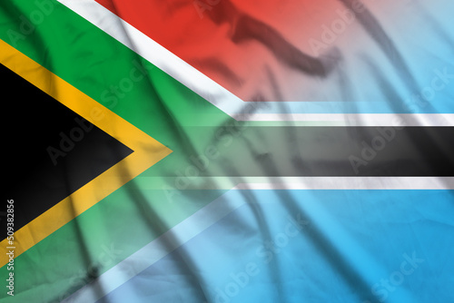South Africa and Botswana official flag transborder contract BWA ZAF photo