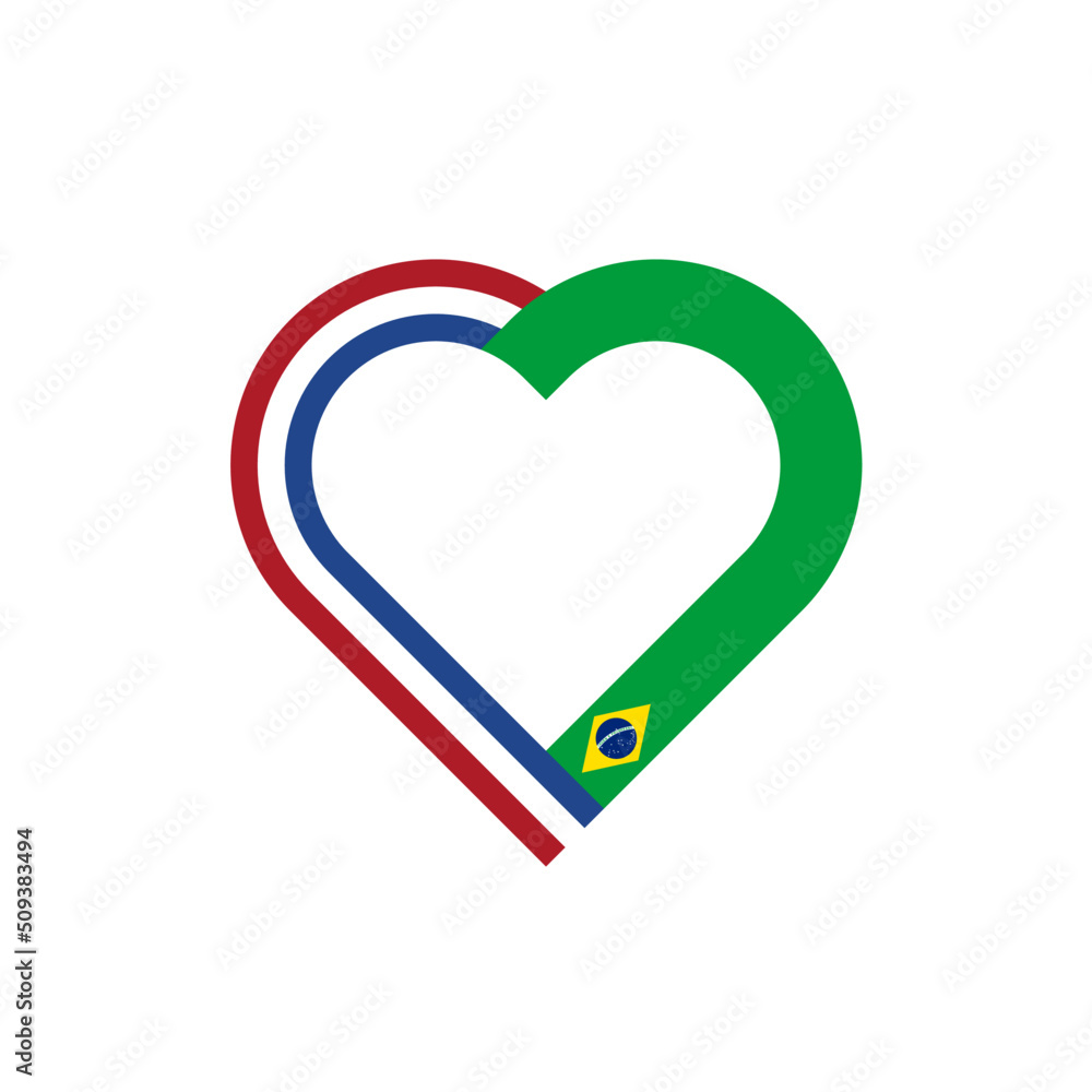 unity concept. heart ribbon icon of holland and brazil flags. vector illustration isolated on white background unity concept. heart ribbon icon of holland and brazil flags. vector illustration isolated on white background