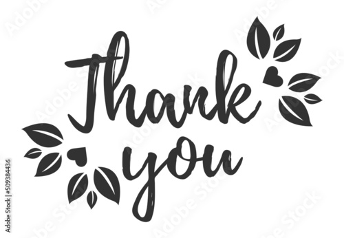 Thank you sign icon. Customer service symbol. vector thank you handwritten inscription. hand drawn lettering. Thank you calligraphy. Thank you card. © Elsa