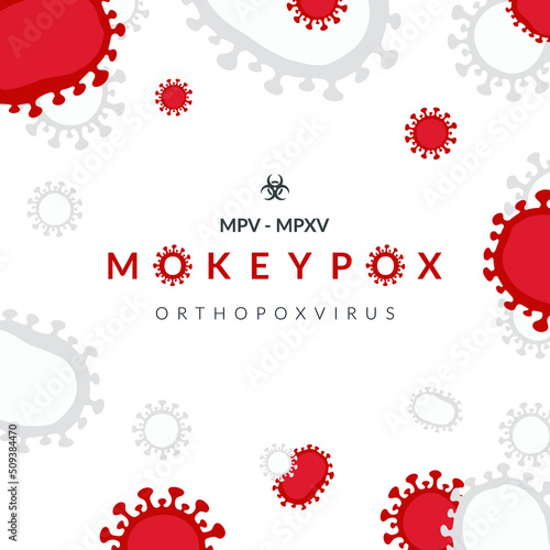 Monkeypox virus banner for awareness and alert against disease spread, Monkey Pox virus outbreak pandemic, pandemic from animals to humans. Medical and health concept. Monkeypox virus background