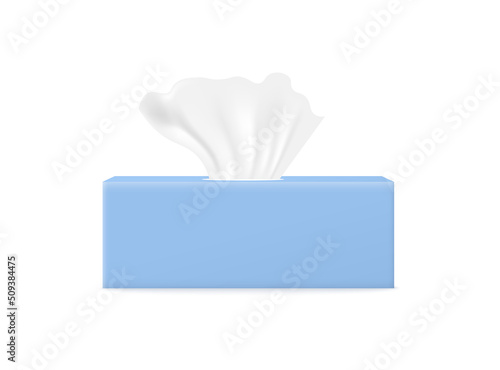 Tissue cardboard box side view mockup realistic vector illustration isolated.