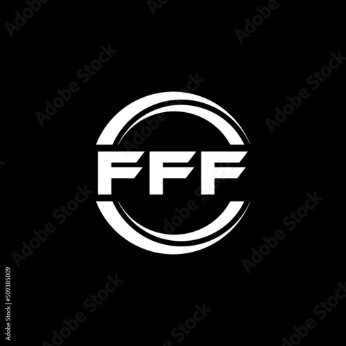 FFF letter logo design with black background in illustrator, vector logo modern alphabet font overlap style. calligraphy designs for logo, Poster, Invitation, etc. photo