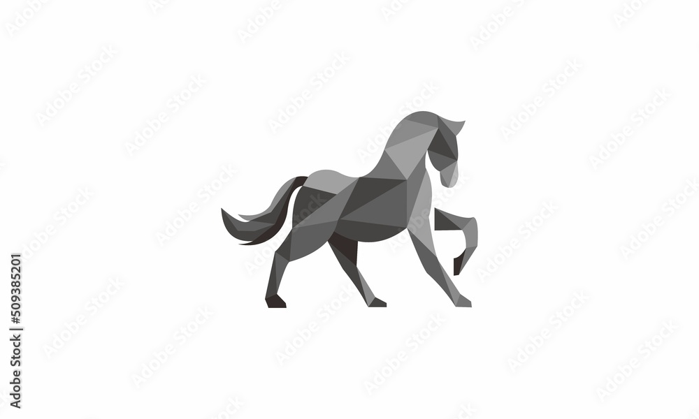 black polygon horse