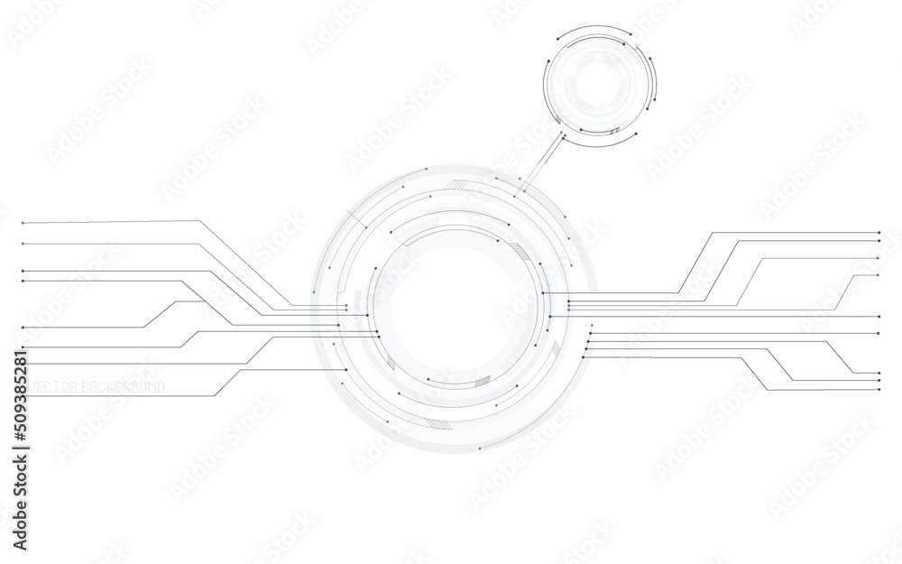Obraz premium Engineering, tech, futuristic pattern. High technology concept. Abstract scientific digital circle. Representation of engineering technologies. Button click design.