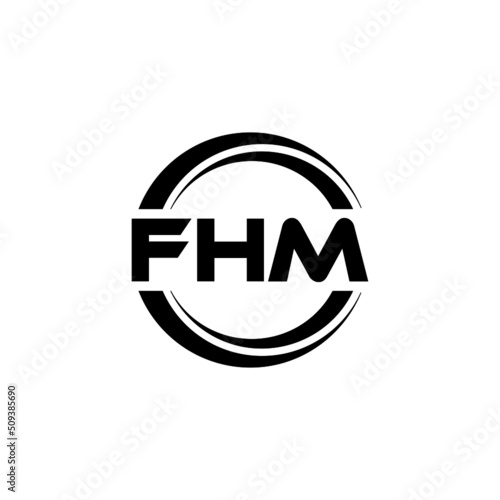 FHM letter logo design with white background in illustrator, vector logo modern alphabet font overlap style. calligraphy designs for logo, Poster, Invitation, etc. © Aftab