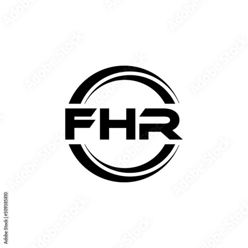 FHR letter logo design with white background in illustrator  vector logo modern alphabet font overlap style. calligraphy designs for logo  Poster  Invitation  etc.