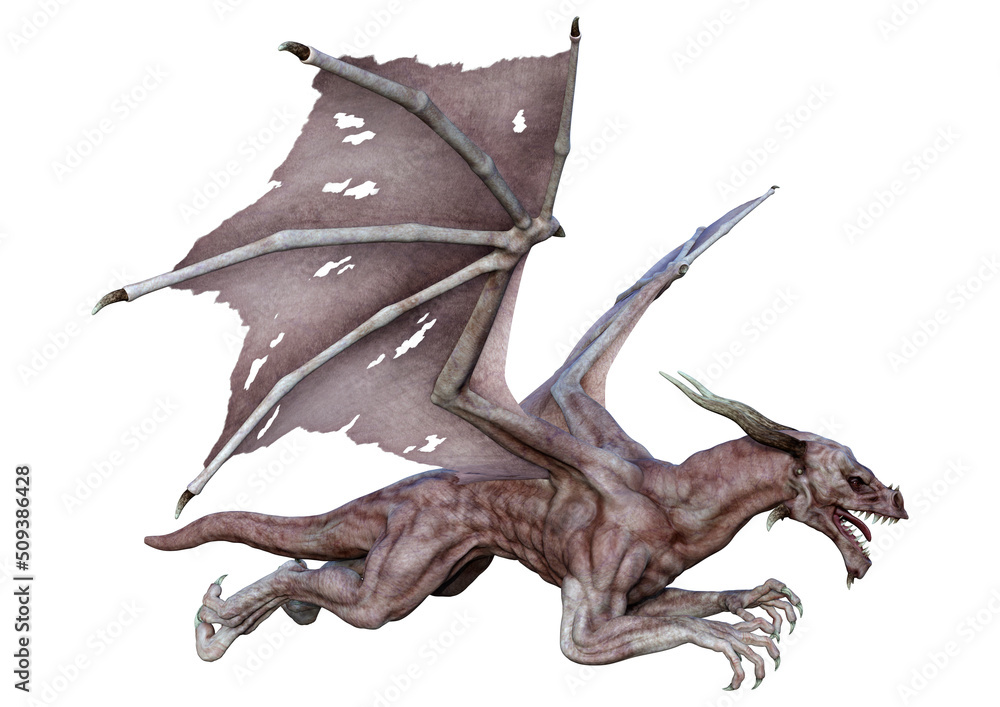 Obraz premium 3D Rendering Fairy Tale Dragon on White