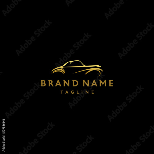 The Silhouette Of A Classic Car. Logo templates about automotive illustrated in the silhouette of a classic car with elegant and sporty curved lines.