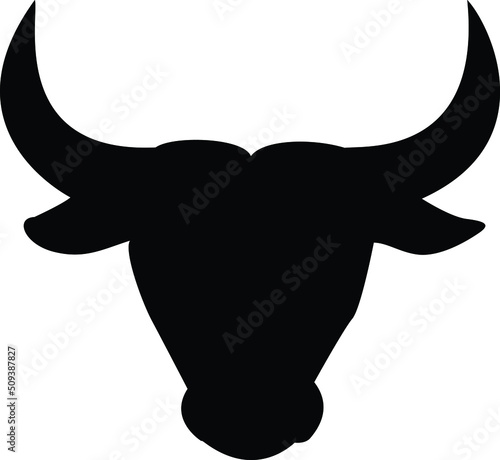 bull head icon. on white background. illustration of a bull