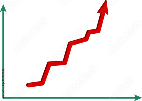 graph with arrow. chart with falling red arrow. Business and financial growing concept.  vector