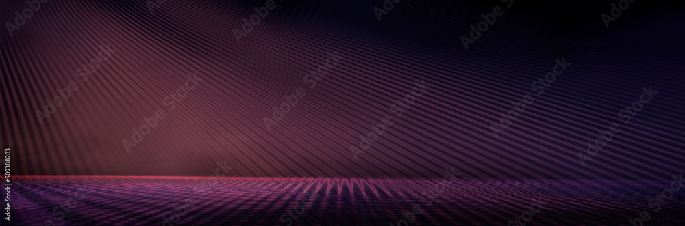 Dark abstract modern neon background. Empty night neon scene with rays