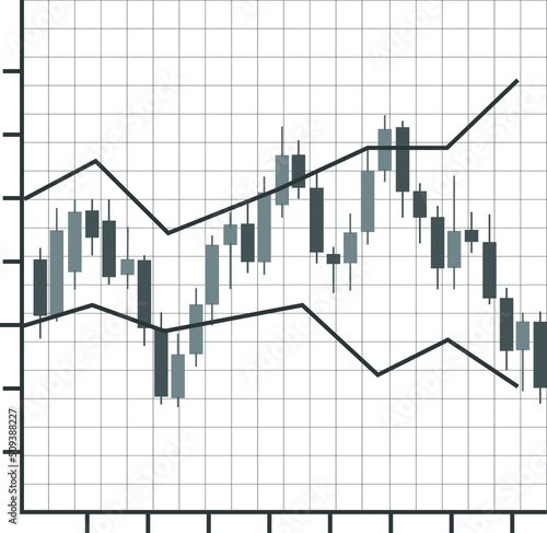 business graph with arrow. trading stock market growing for management design, analysis, business and investment.