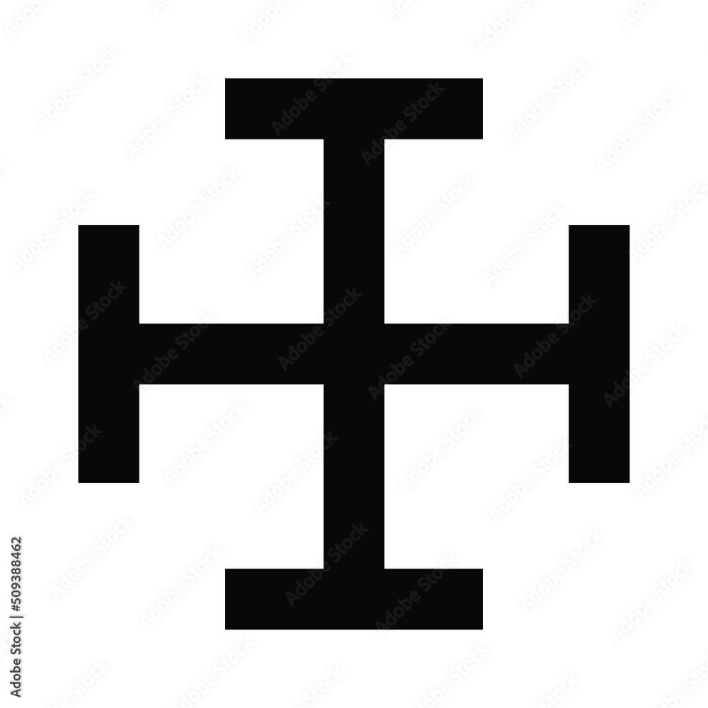 Obraz premium black cross with ribbon