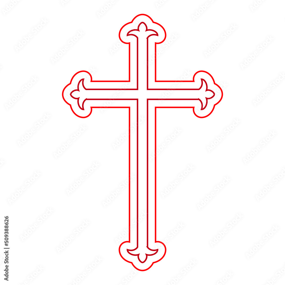 Symbol of a church cross. Christianity religion symbol. on white background Symbol of a church cross. Christianity religion symbol. on white background