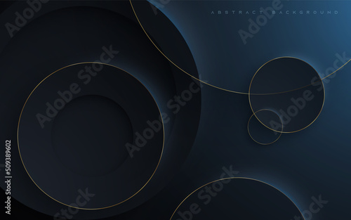Black abstract background elegant circle shape