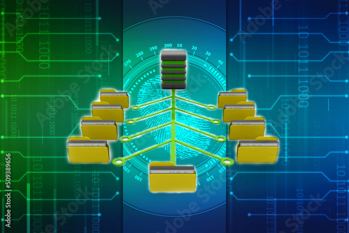 3d illustration of Data sharing concept