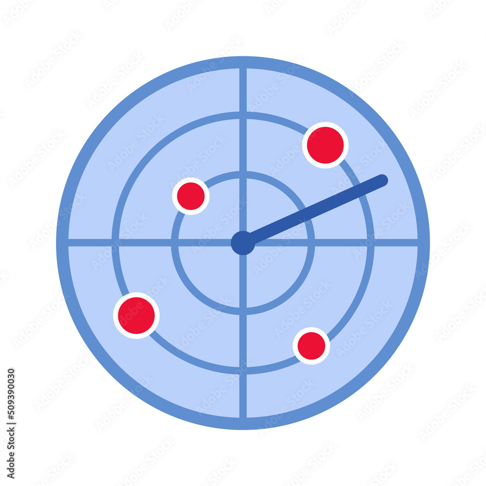 Radar screen icon. Vector illustration Radar screen icon. Vector illustration