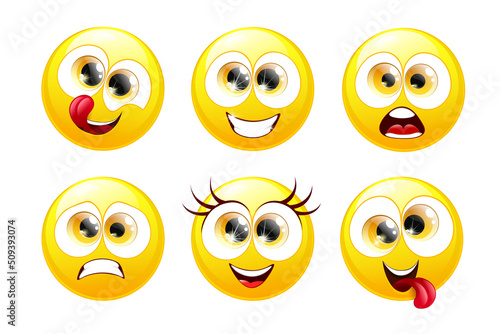 Funny emoji vector set