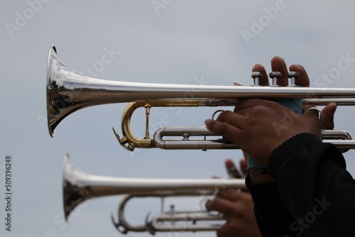 person playing trumpet