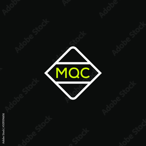 MQC 3 letter design for logo and icon.MQC monogram logo.vector illustration with black background. photo