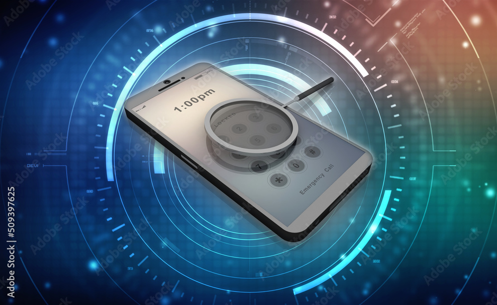 Fototapeta premium 3d rendering mobile phone search