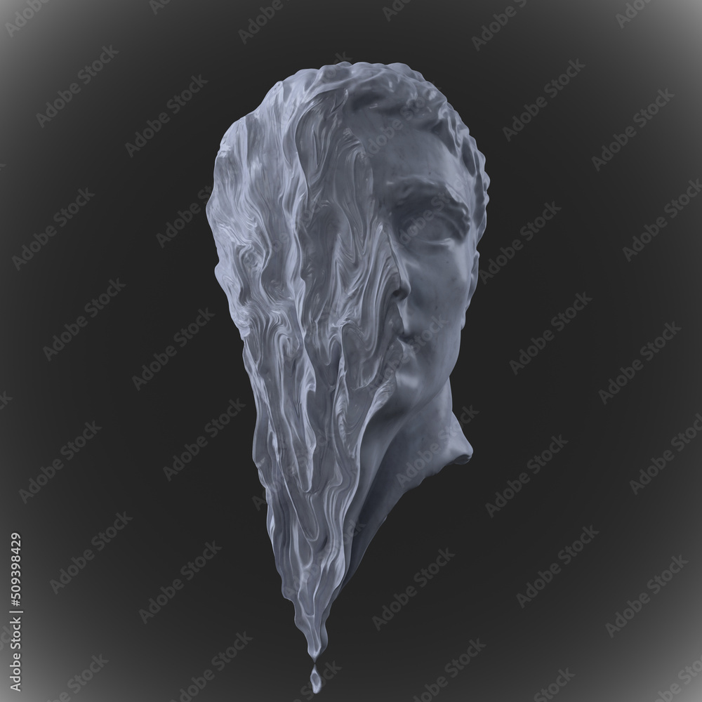 Concept illustration from 3D rendering of white marble classical head