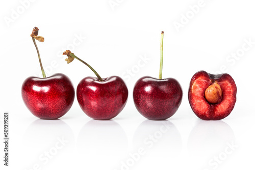 Wallpaper Mural fresh organic cherries isolated on white background Torontodigital.ca