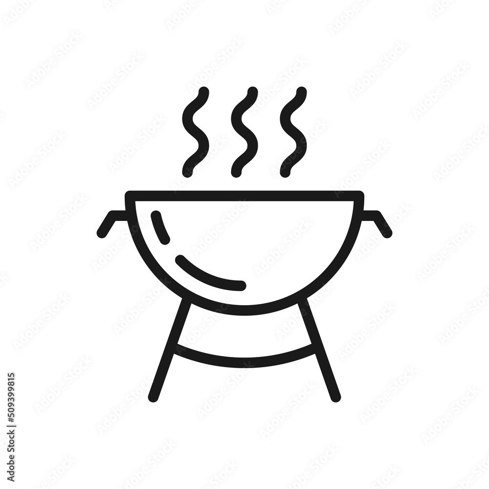 Outdoor barbecue icon design. Outline style. Vector illustration.. Outdoor barbecue icon design. Outline style. Vector illustration..