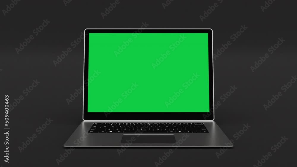 Laptop Opening and Turning ON Green Screen Slim and Modern 4k Laptop Opening and Turning ON Green Screen Slim and Modern 4k