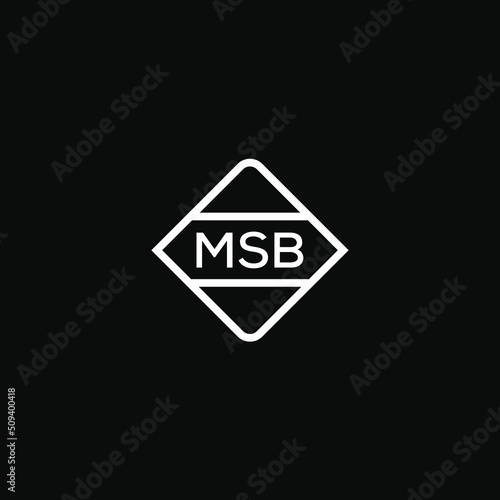 MSB 3 letter design for logo and icon.MSB monogram logo.vector illustration with black background. photo