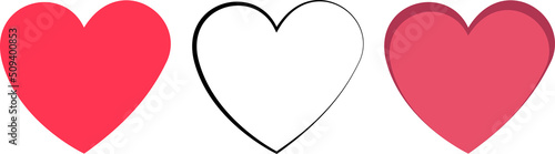 Free Download Three simple hearts, red, black and dark red. Heart icons. - GFXLoad