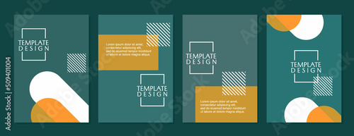 minimalist and trendy cover design set. blue geometric background. design for business report, book cover, presentation