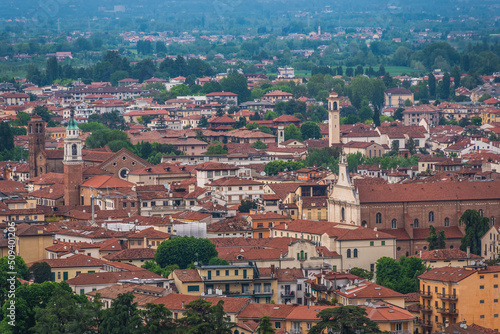 View of Vicenza Skyline from Mount Berico, Veneto, Italy, Europe, World Heritage Site