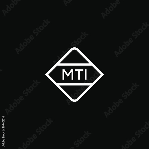 MTI 3 letter design for logo and icon.MTI monogram logo.vector illustration with black background. photo